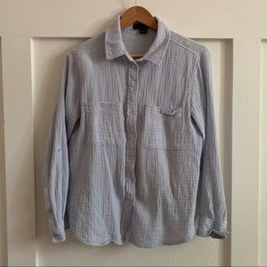 Blue Cotton Gauze Blouse size S